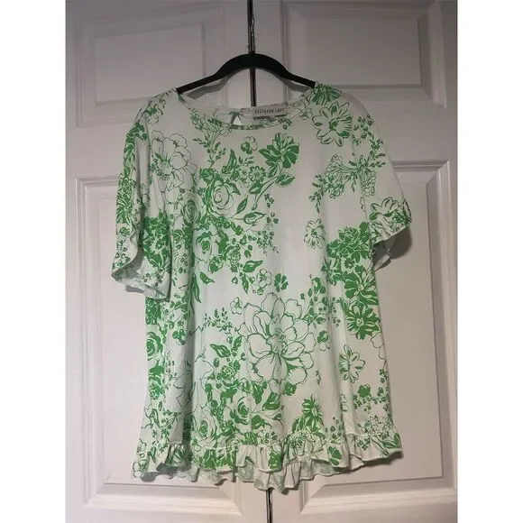 Southern Lady Women's Size L Green Floral Casual Shirt - Picture 1 of 7